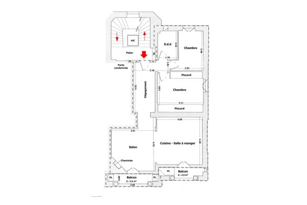 Appartement 3 PIECES avec vue mer et Rocher - rue Bosio - Loi 1291/1235